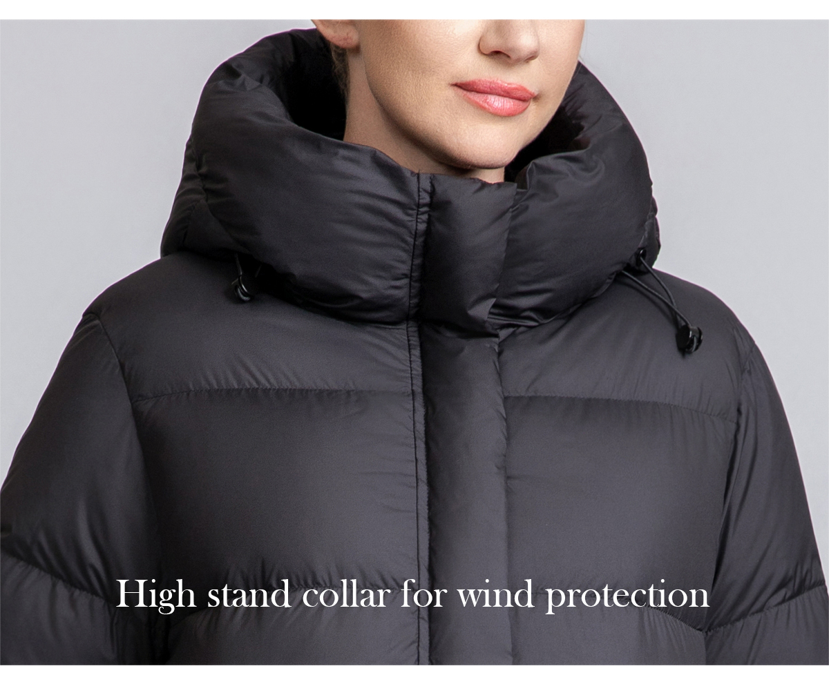 Women's Short Waist-Adjustable Hooded Down Jacket