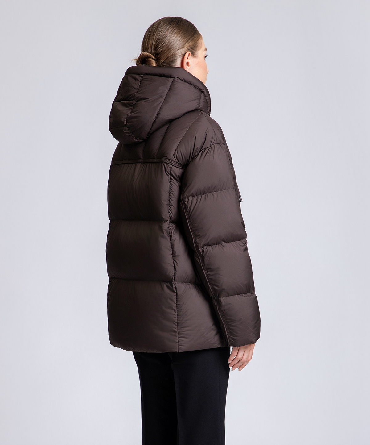 Women's Hooded Down Puffer Jacket with Drawstrings