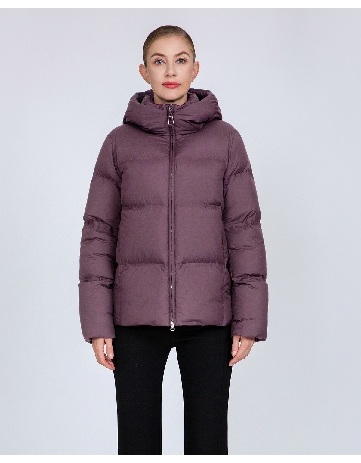 Women's Hooded Puffer Down Jacket with Cinched Waist
