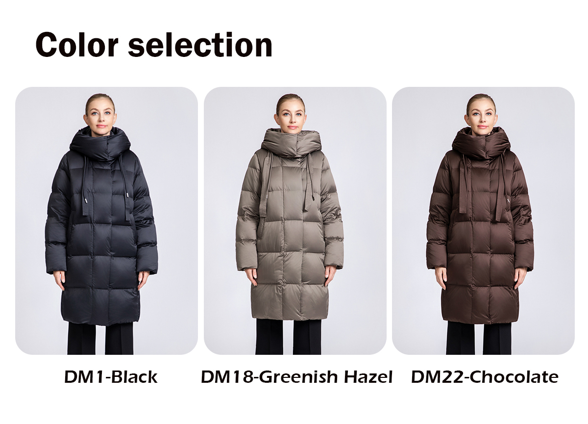 Women's Long Puffer Down Coat with Detachable Hood
