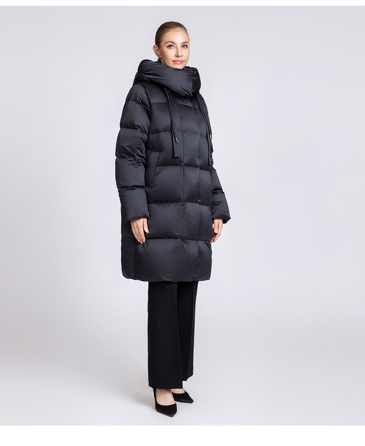 Women's Long Puffer Down Coat with Detachable Hood