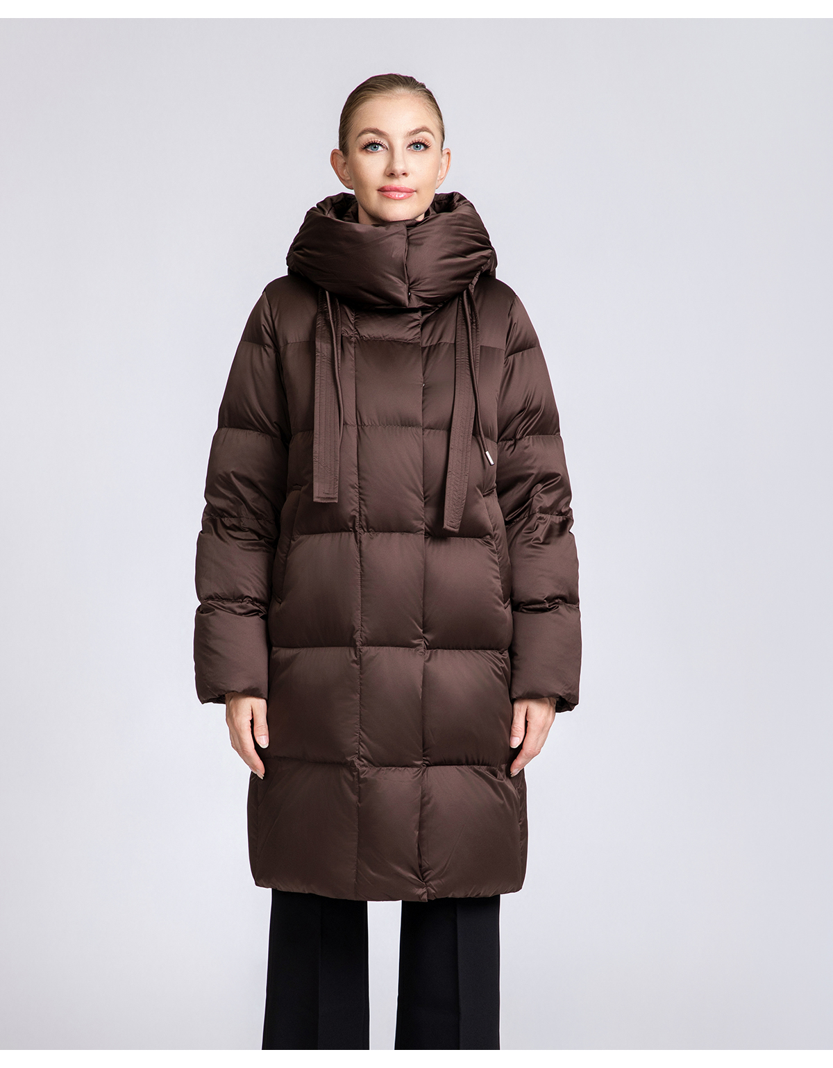Women's Long Puffer Down Coat with Detachable Hood