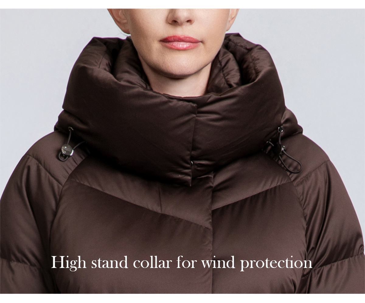 Women's Chevron-Quilted Mid-Length Down Puffer Coat