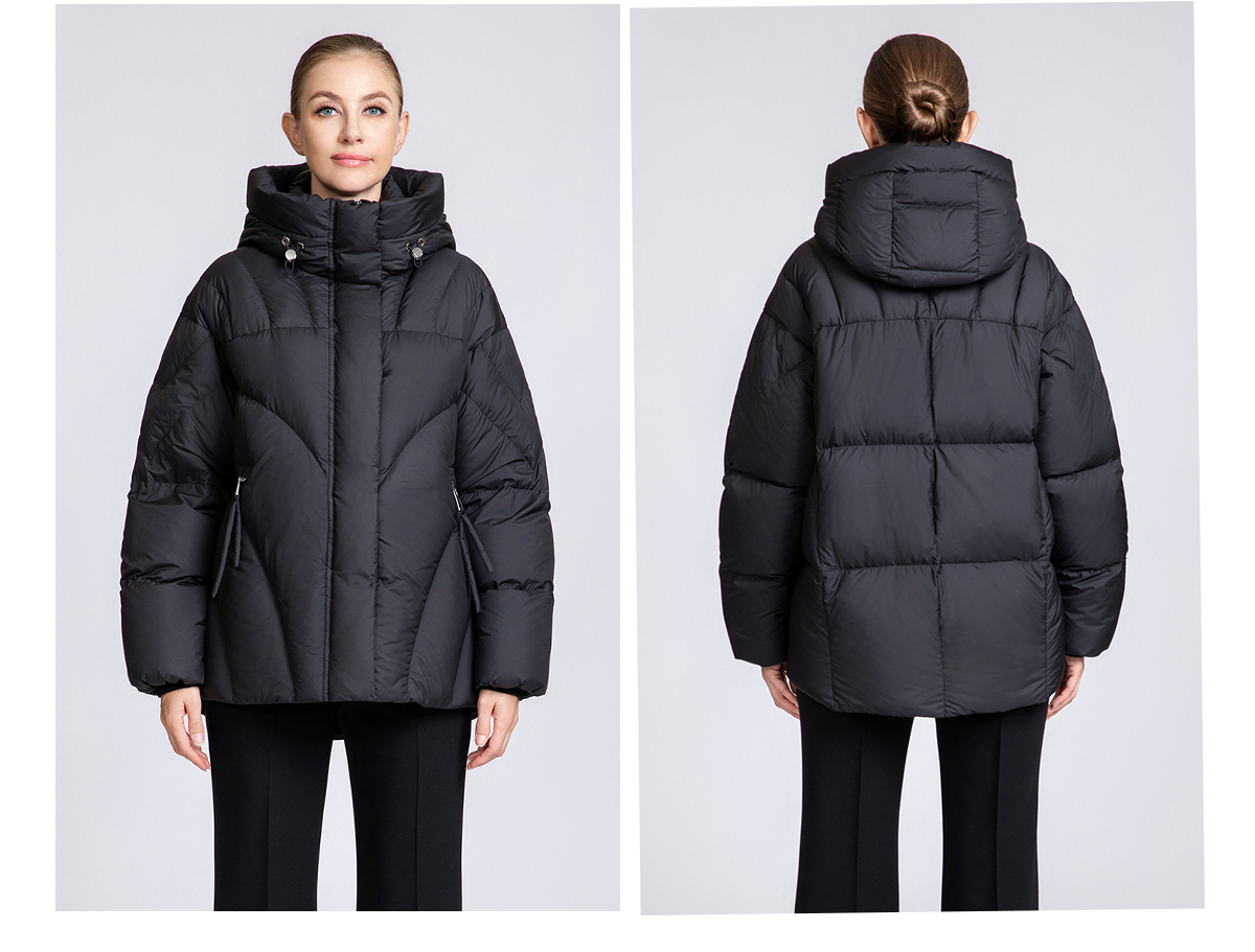 Women's Chevron-Quilted Short Down Puffer Jacket