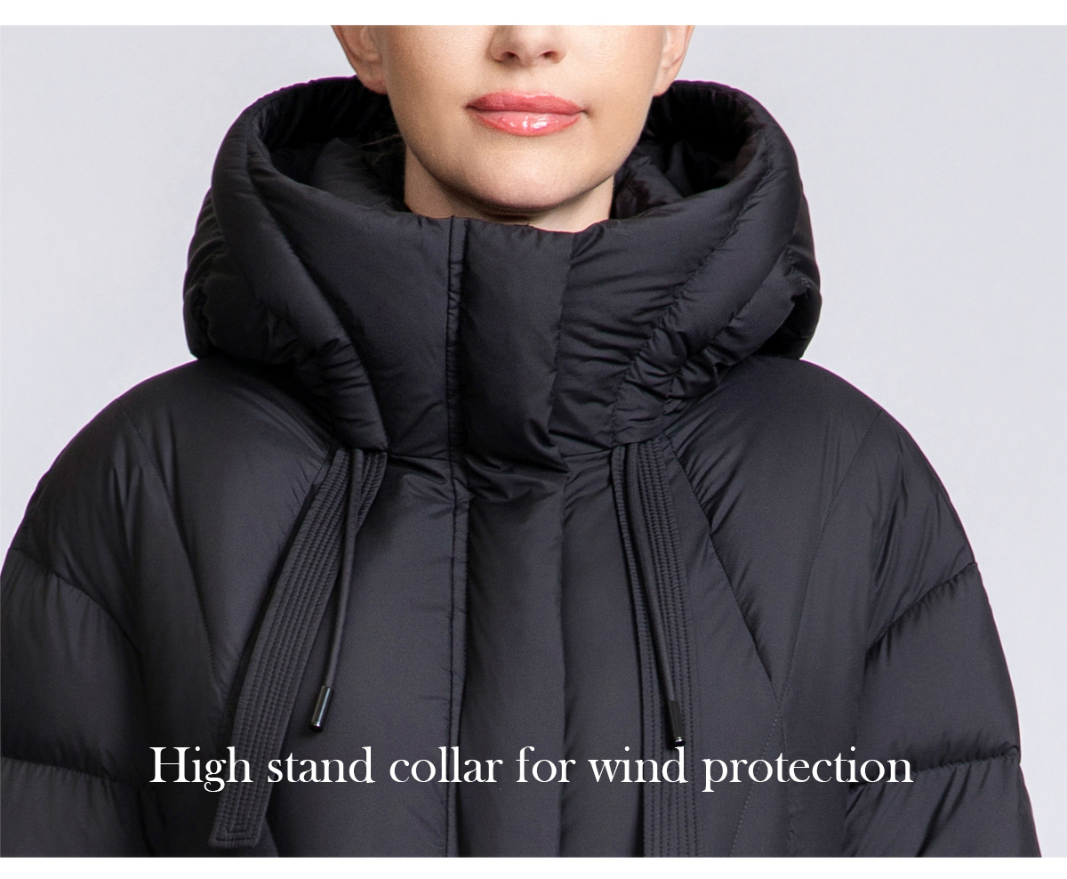 Women's Curved Quilted Hooded Puffer Jacket