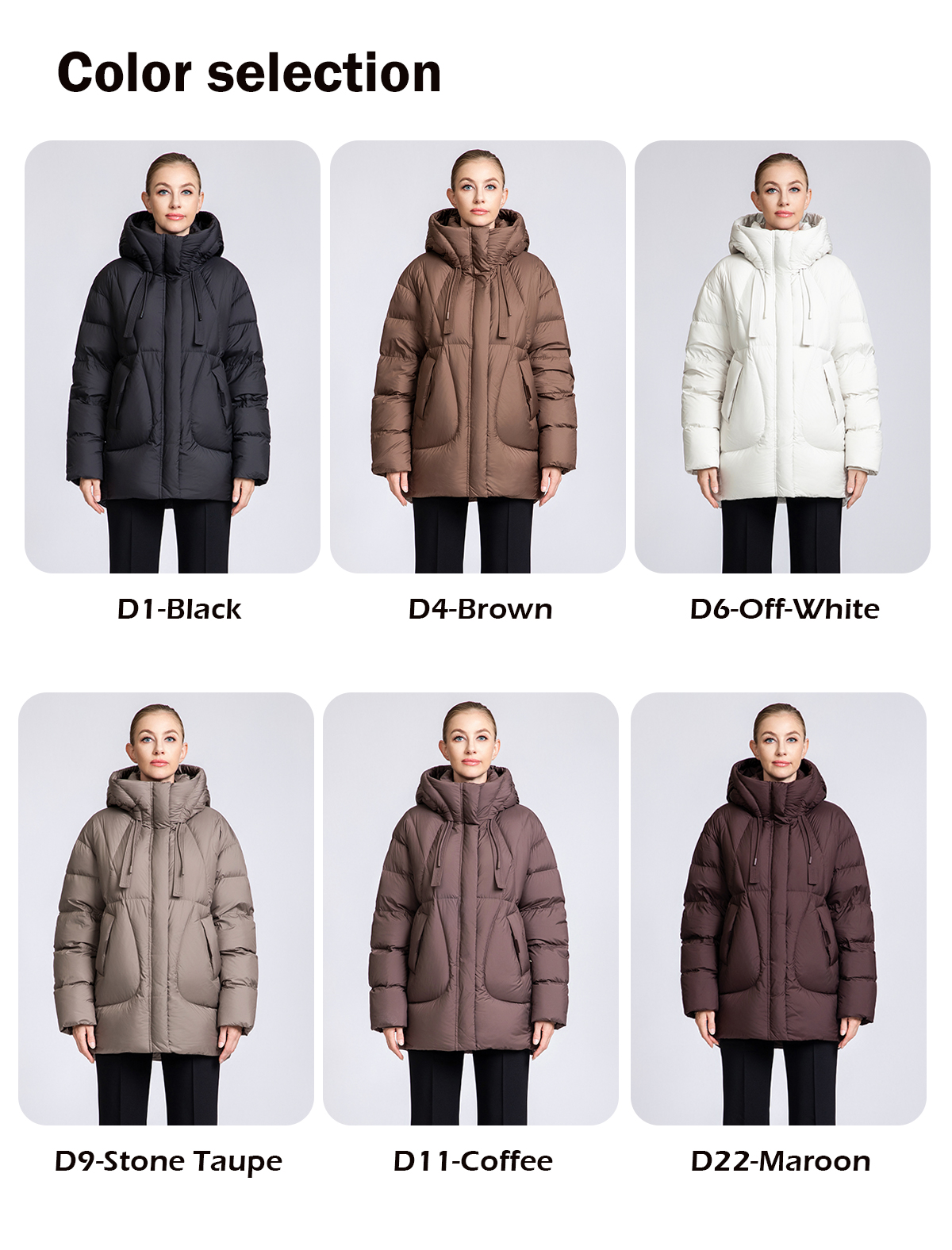 Women's Curved Quilted Hooded Puffer Jacket