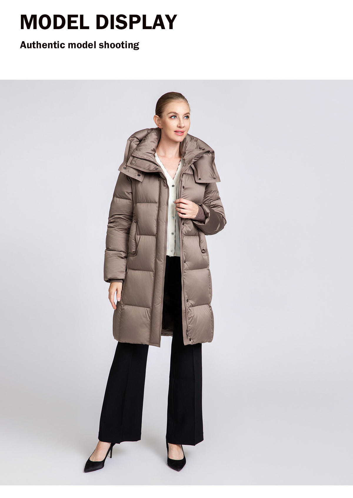 Women's Boxy-Fit Mid-Length Down Coat