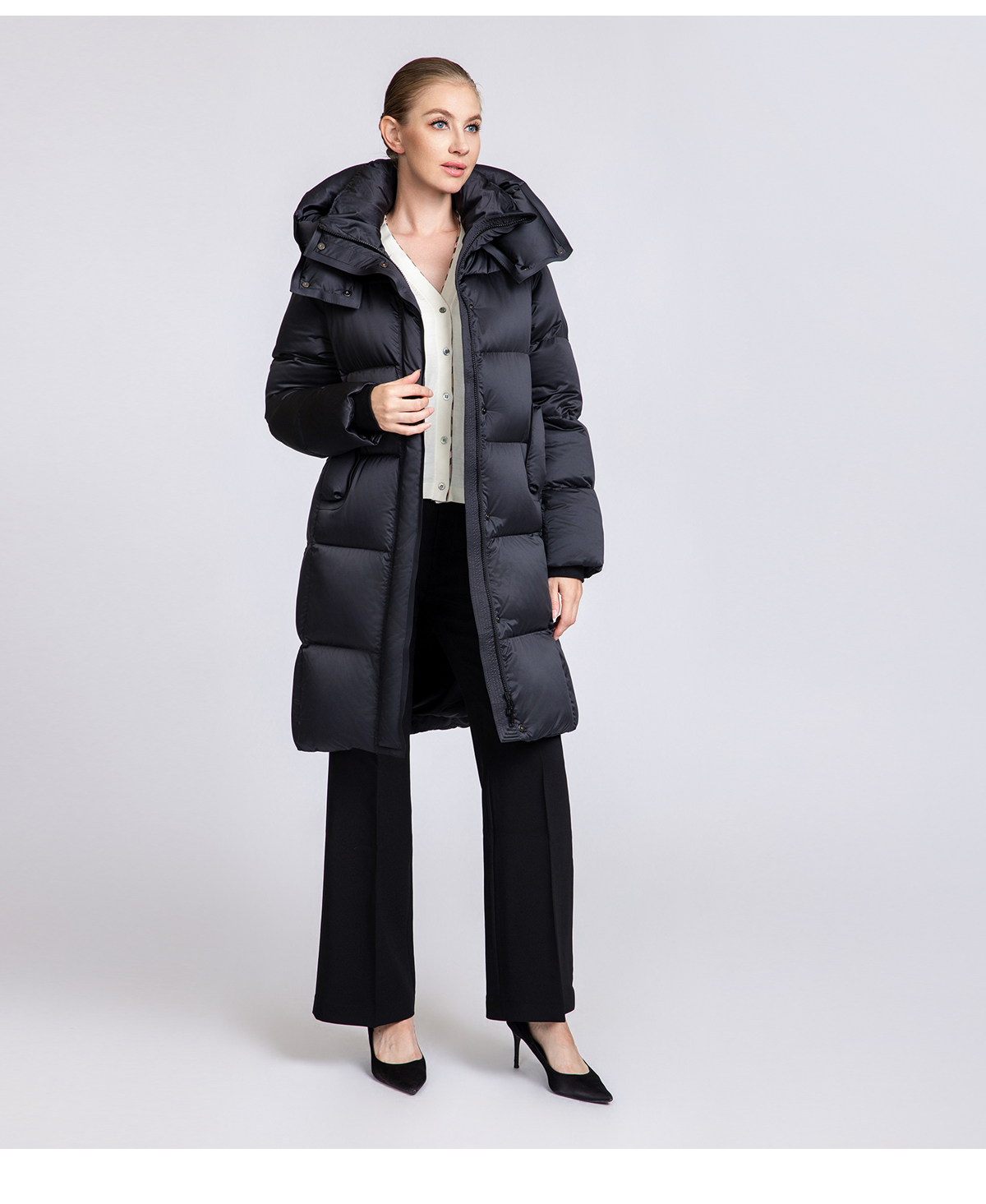 Women's Boxy-Fit Mid-Length Down Coat