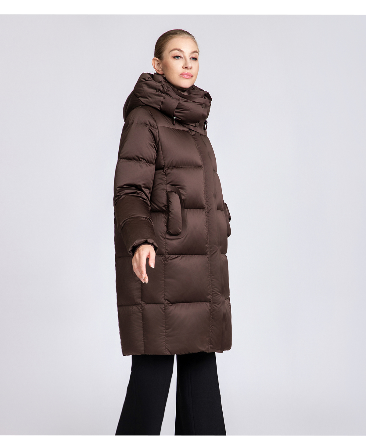 Women's Boxy-Fit Mid-Length Down Coat