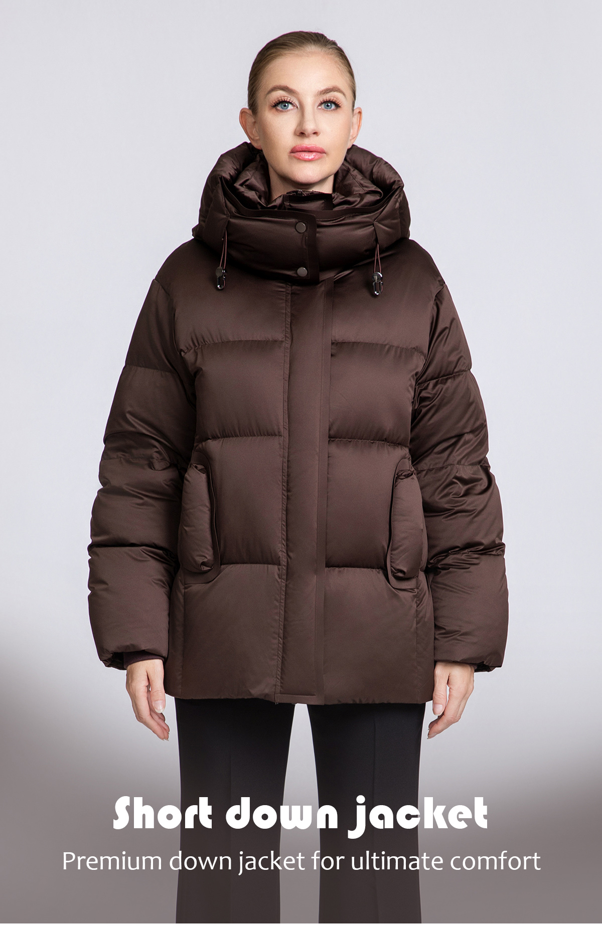 Women's Solid Color Hooded Puffer Jacket