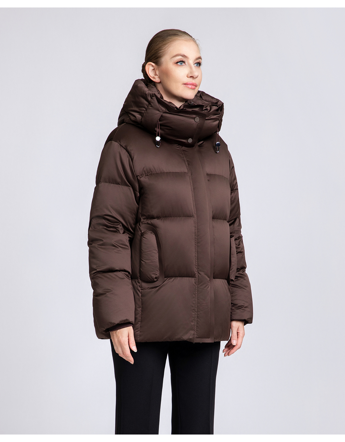 Women's Solid Color Hooded Puffer Jacket