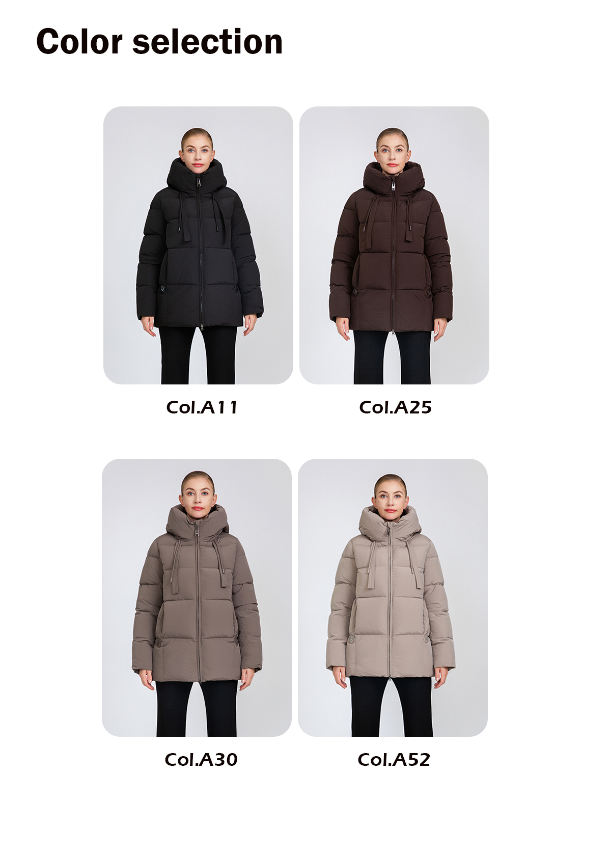 Women's Square-Quilted Mid-Length Padded Jacket