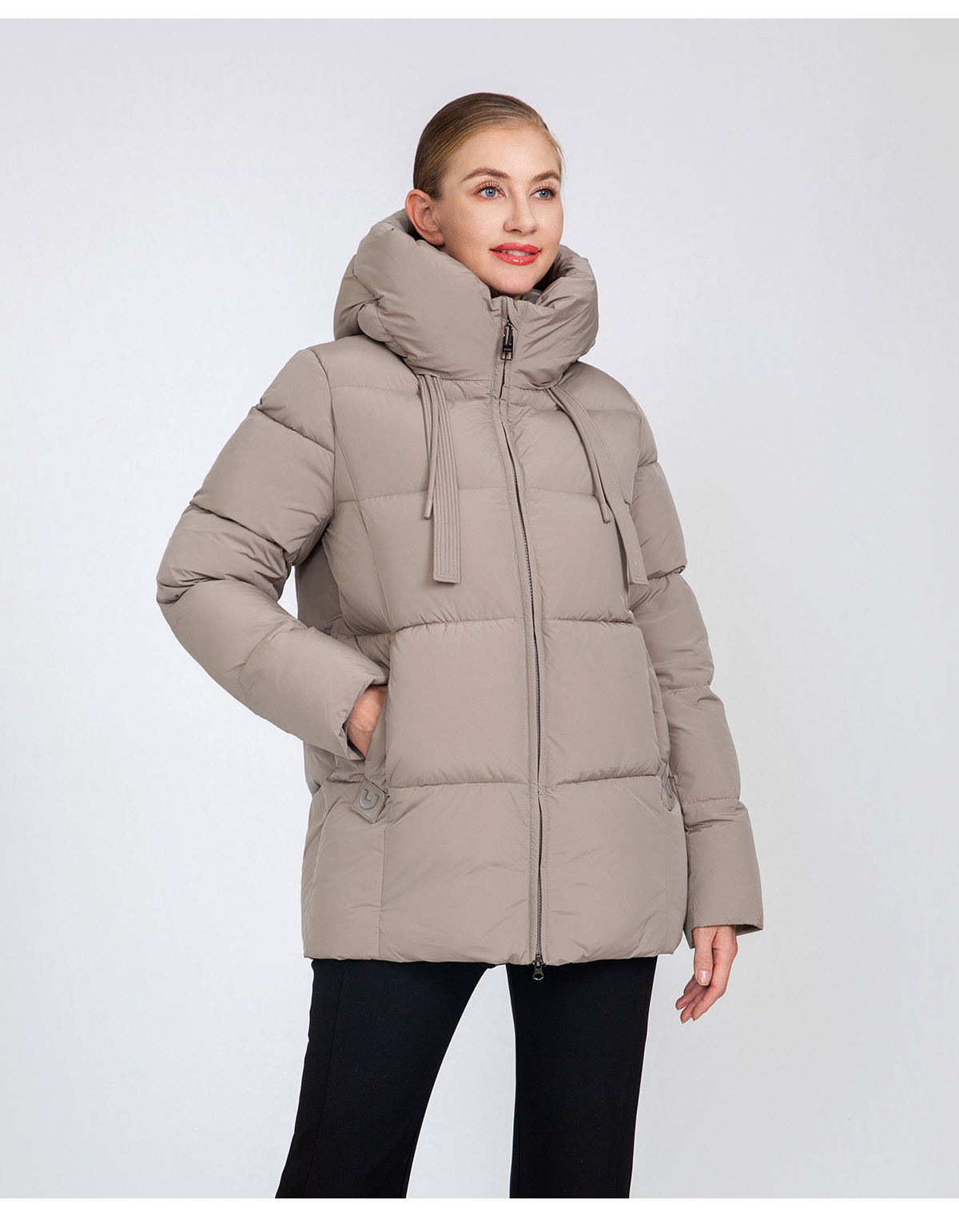 Women's Square-Quilted Mid-Length Padded Jacket
