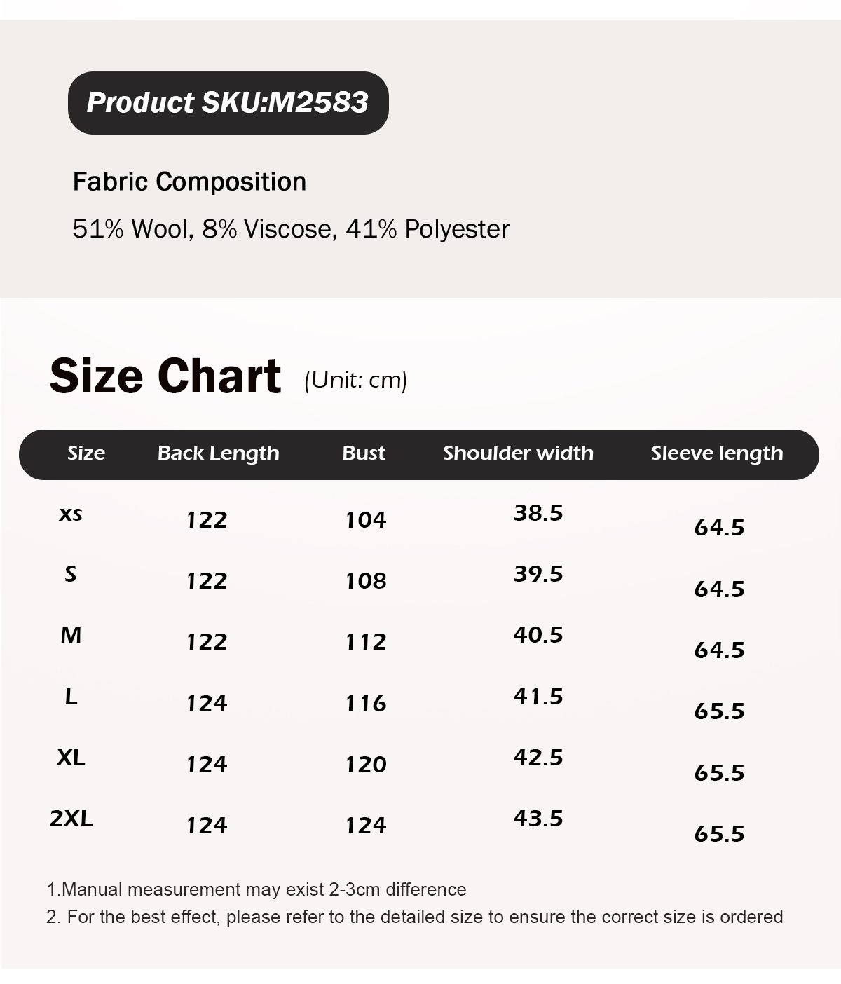 Women's Oversized Lapel Long Wool Coat with Double-Breasted Closure