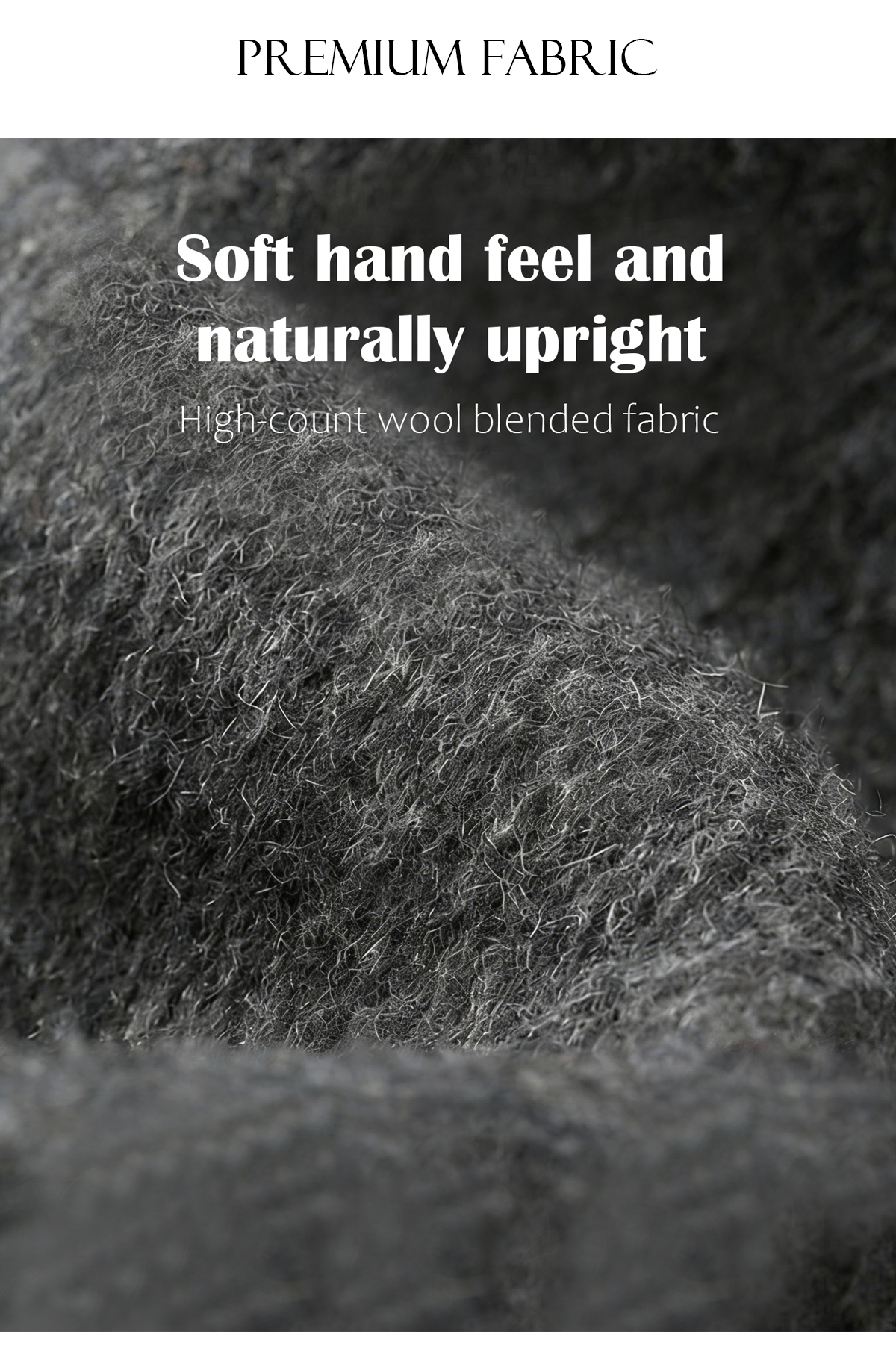 Women's Oversized Lapel Long Wool Coat with Double-Breasted Closure